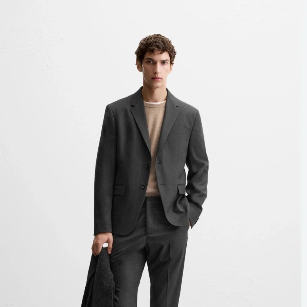 Zara Men NWT suit coat blazer gray size 44 9737/254